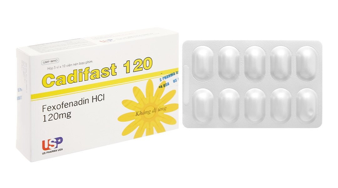 Cadifast Fexofenadine 120mg hộp 30 viên nén USP