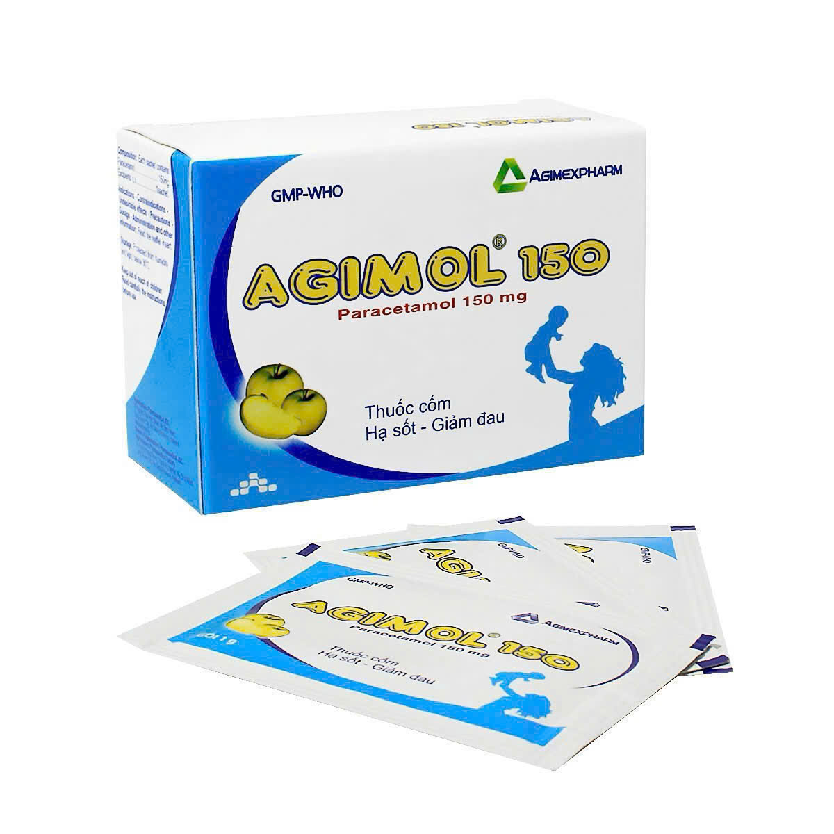 Agimex_Agimol Paracetamol 150mg (H/30 gói x 1gr)