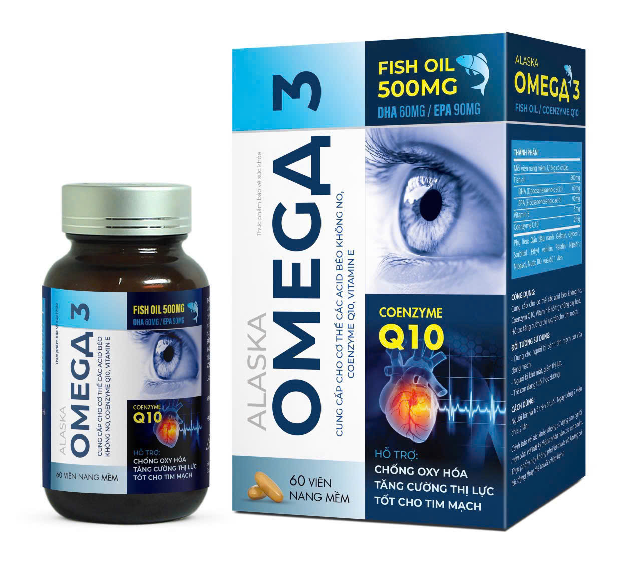 Alaska Omega 3 Fish Oil 500mg Xanh dương_C/60v_K52