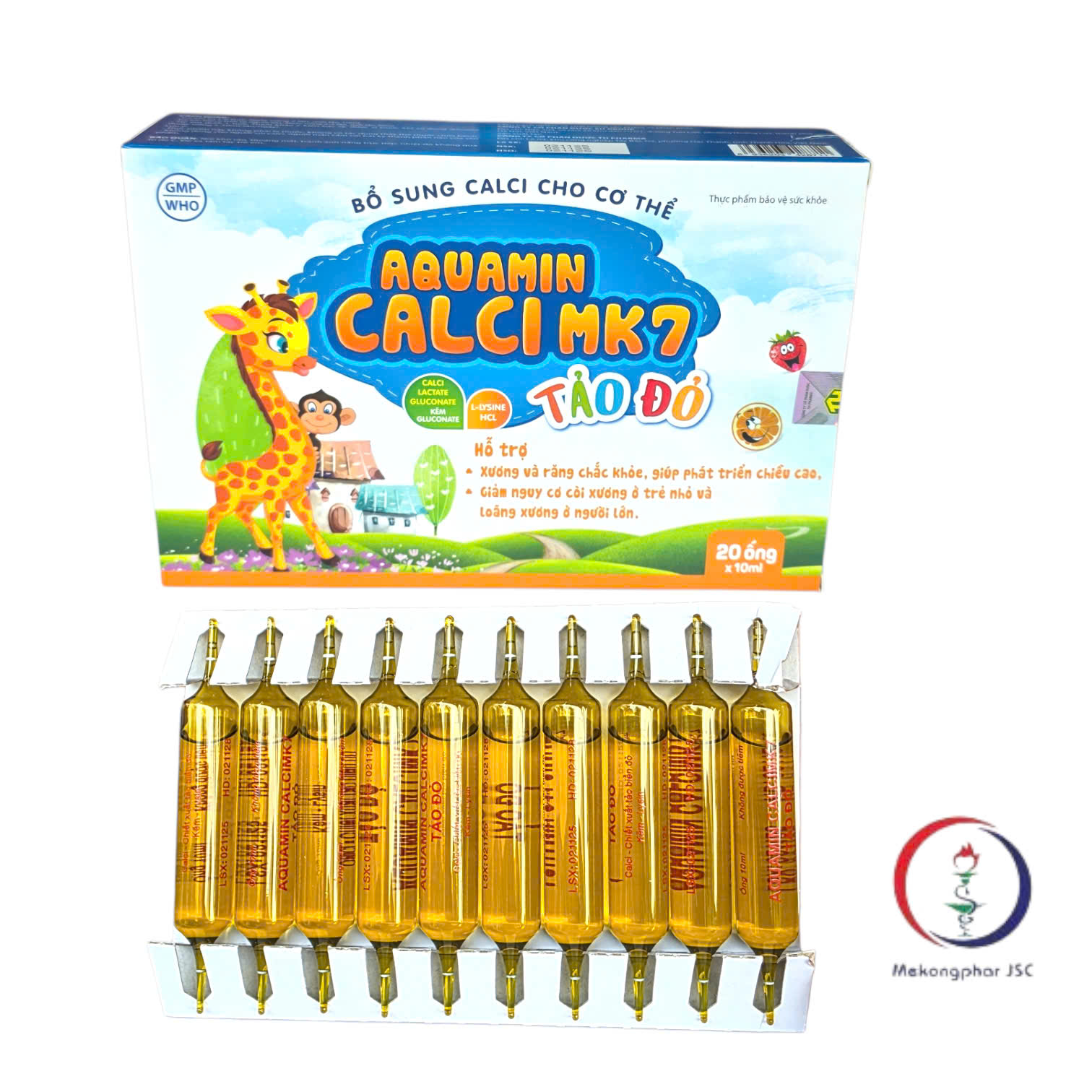 AQUAMIN CALCI MK7 TẢO ĐỎ_H/20 Ống (Canxi)