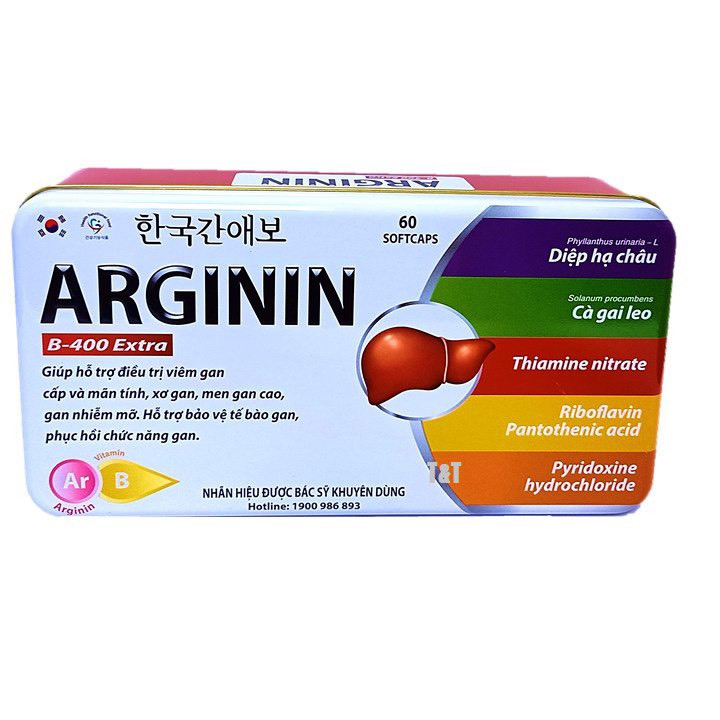 Arginin B-400 Extra Hộp Thiếc 60 viên nang mềm