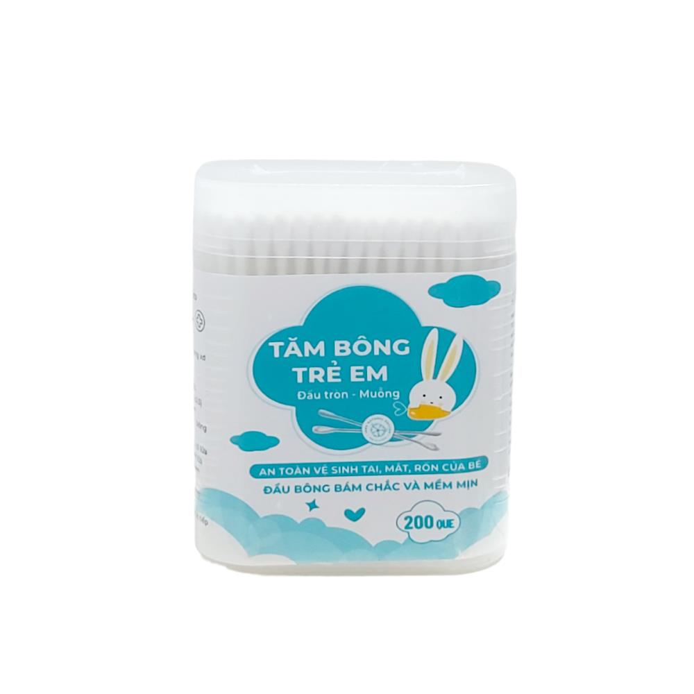 Bạch Tuyết_Tăm bông trẻ em đầu tròn - Muỗng_H200q Mua 10 tặng 1