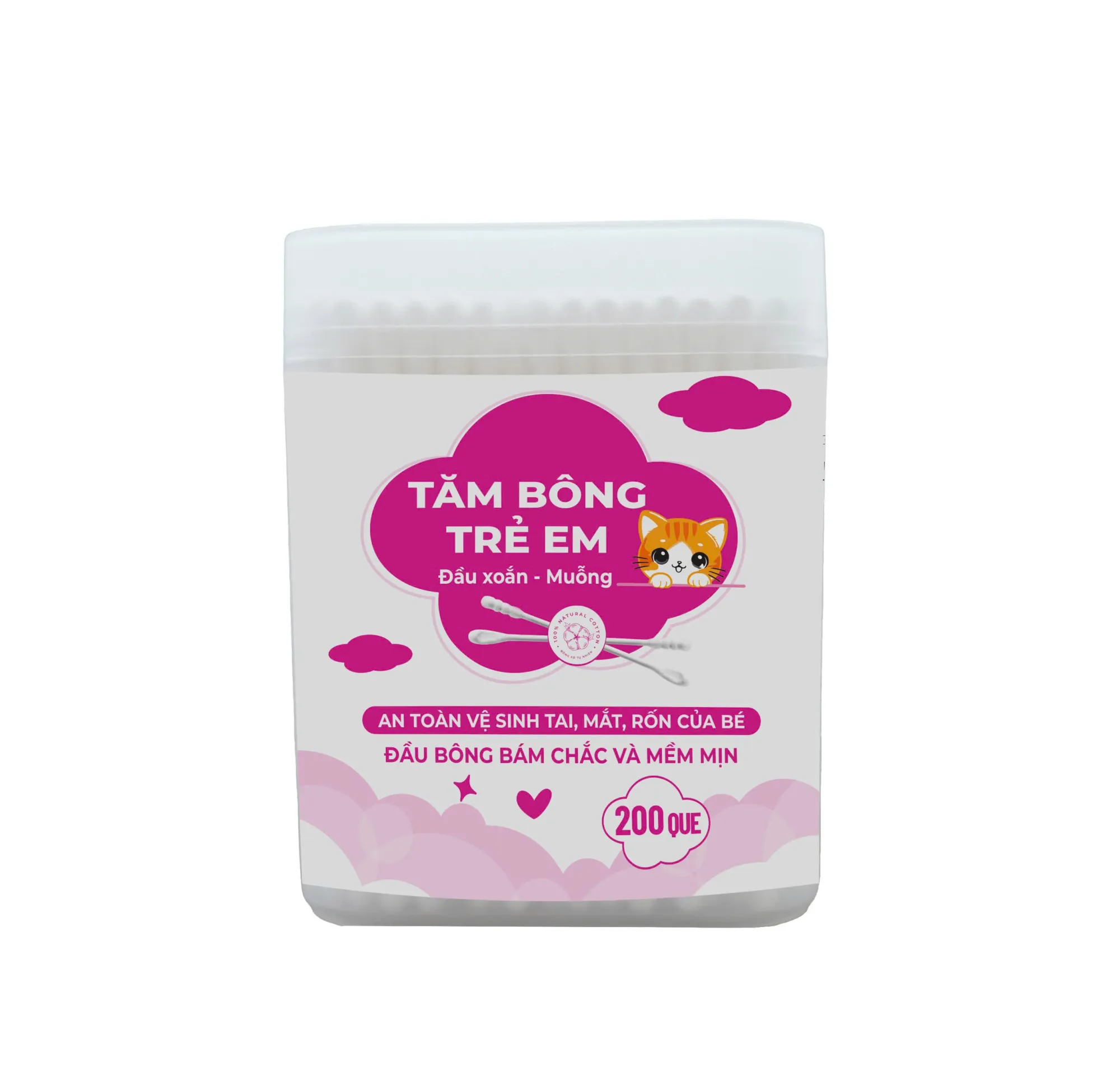 Bạch Tuyết_TĂM BÔNG TRẺ EM ĐẦU MUỖNG TRÒN/XOẮN_H200q Mua 10 tặng 1