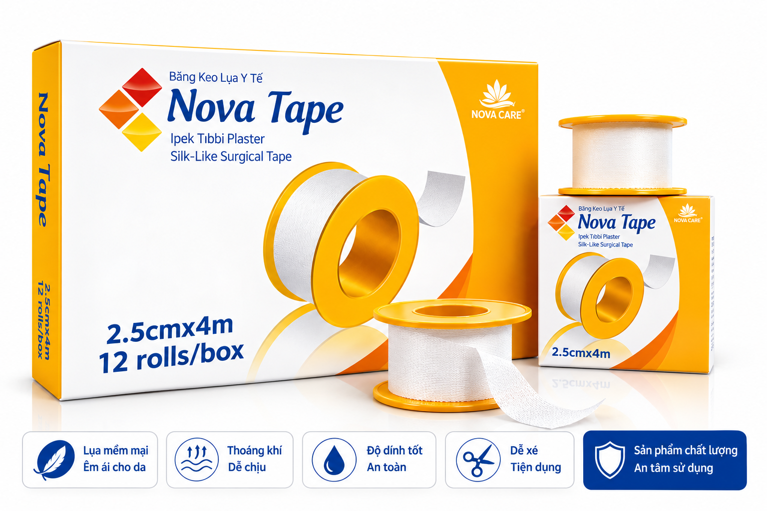 Băng Keo Lụa Nova Tape (Lụa Lớn)_H12/2.5/4m