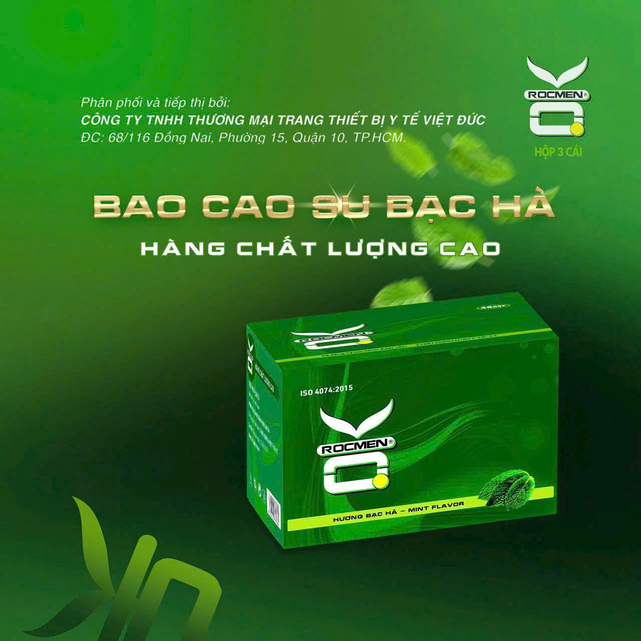 Bao cao su OK Rocmen Bạc Hà_H144C