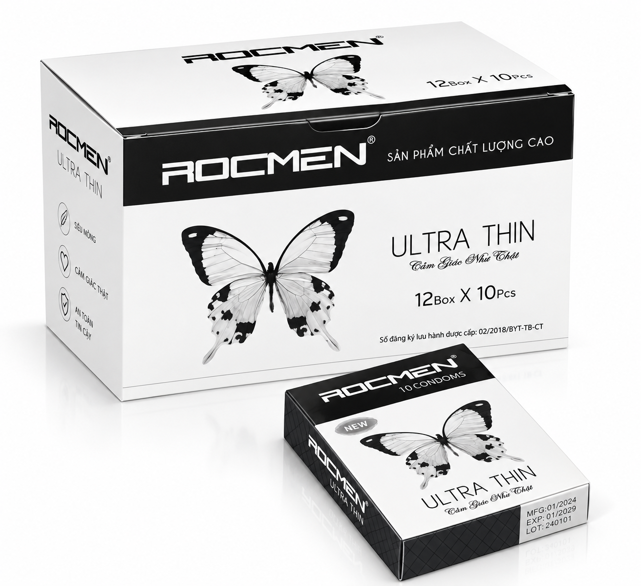 BCS  Rocmen Bướm Trắng Hộp 12hx10 cái