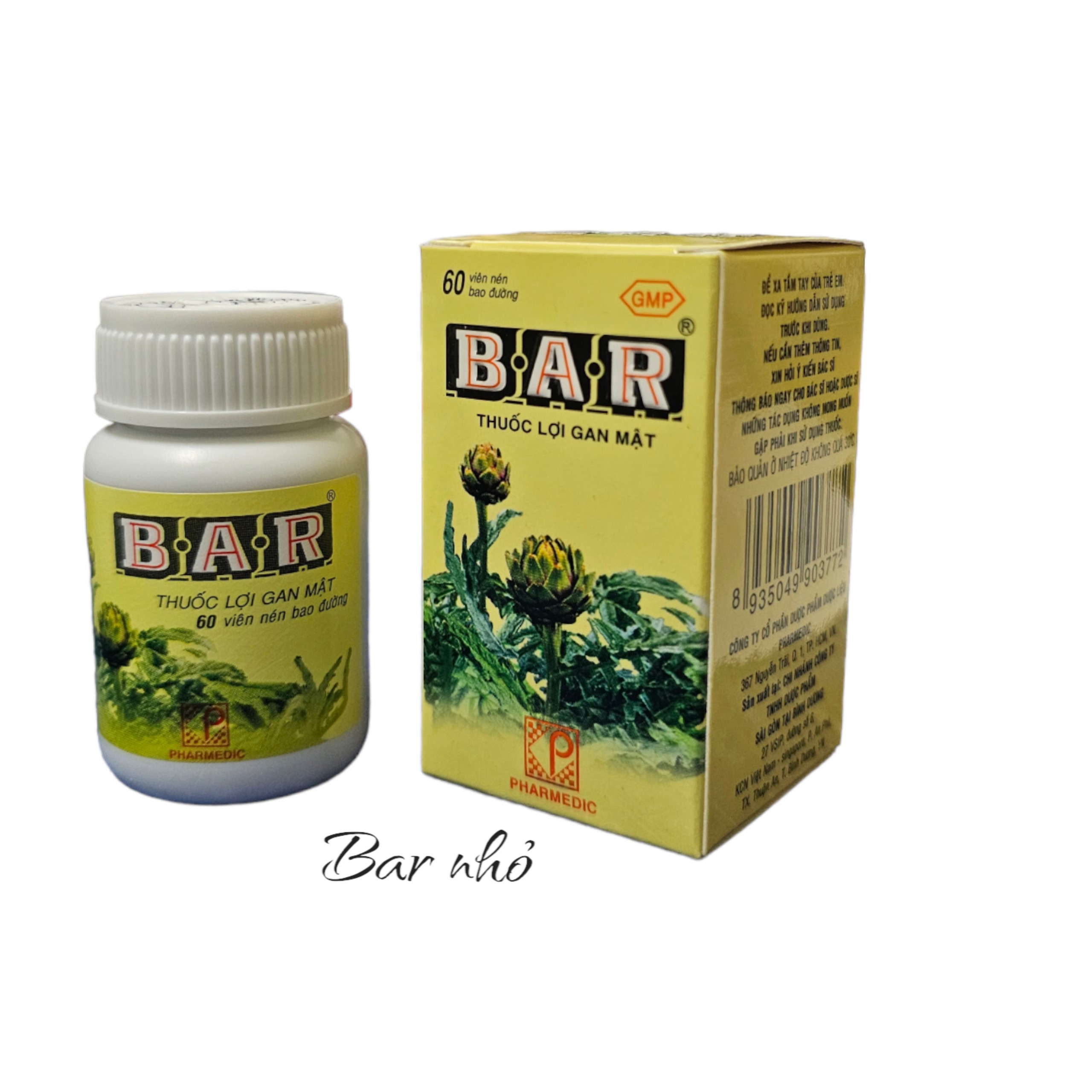 BAR (Nhỏ)  chai 60 Viên- Pharmadic