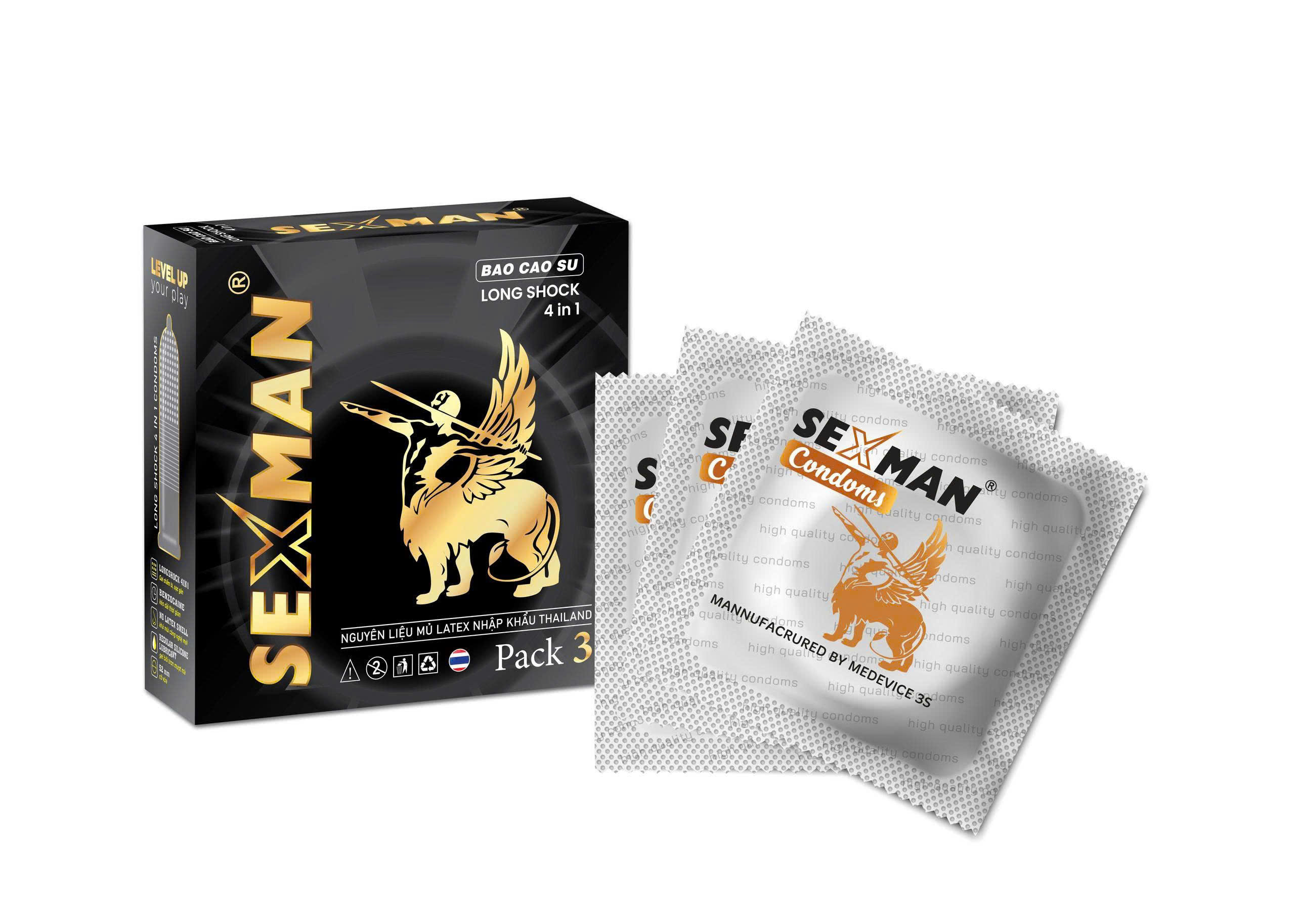 BCS SEXMAN LONG SOCK 4 IN 1- HỘP 3_Mua 10 tặng 1