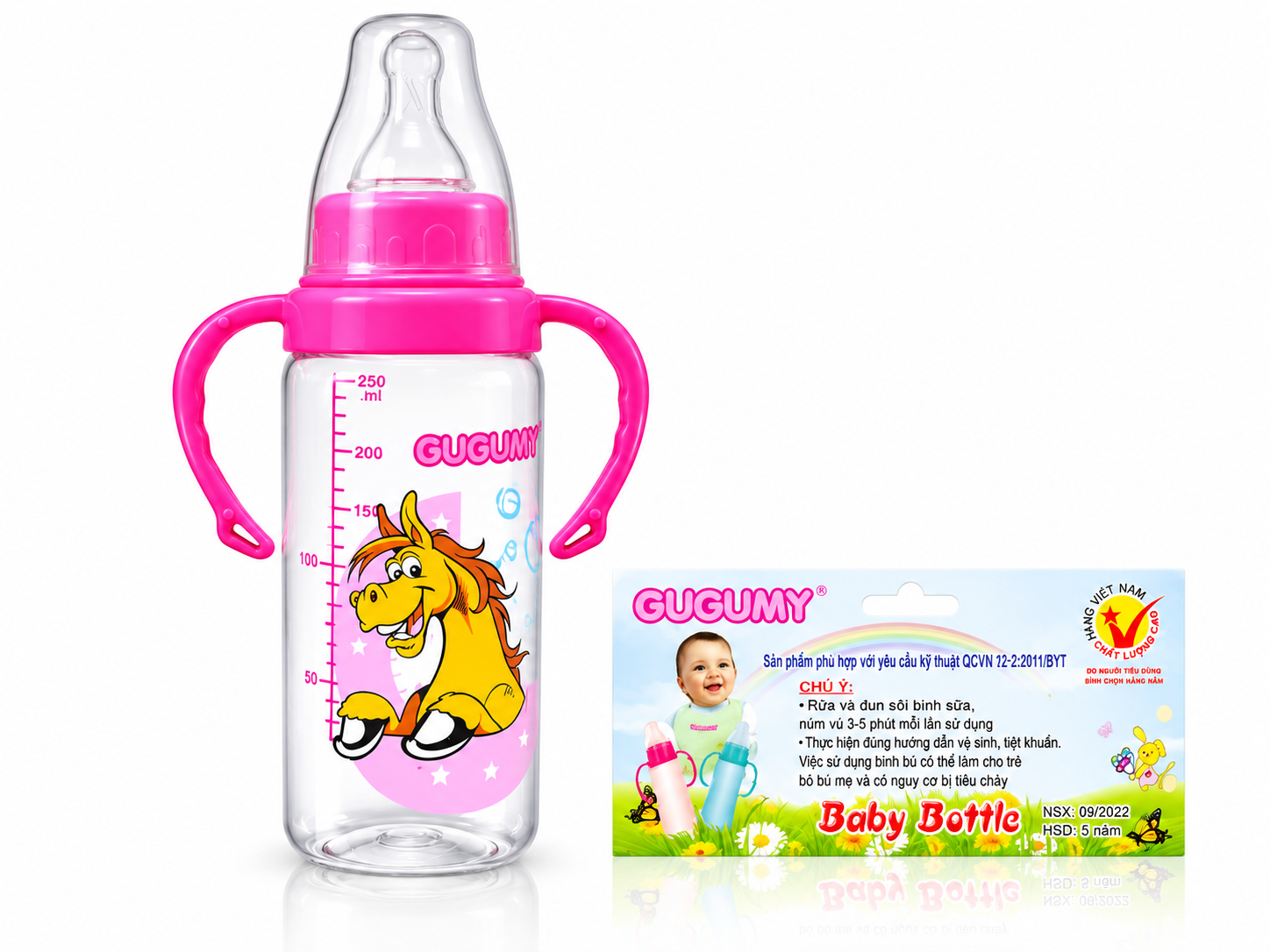 Bình sữa lớn Có Quai (Quai Lớn)_L/6/250ml