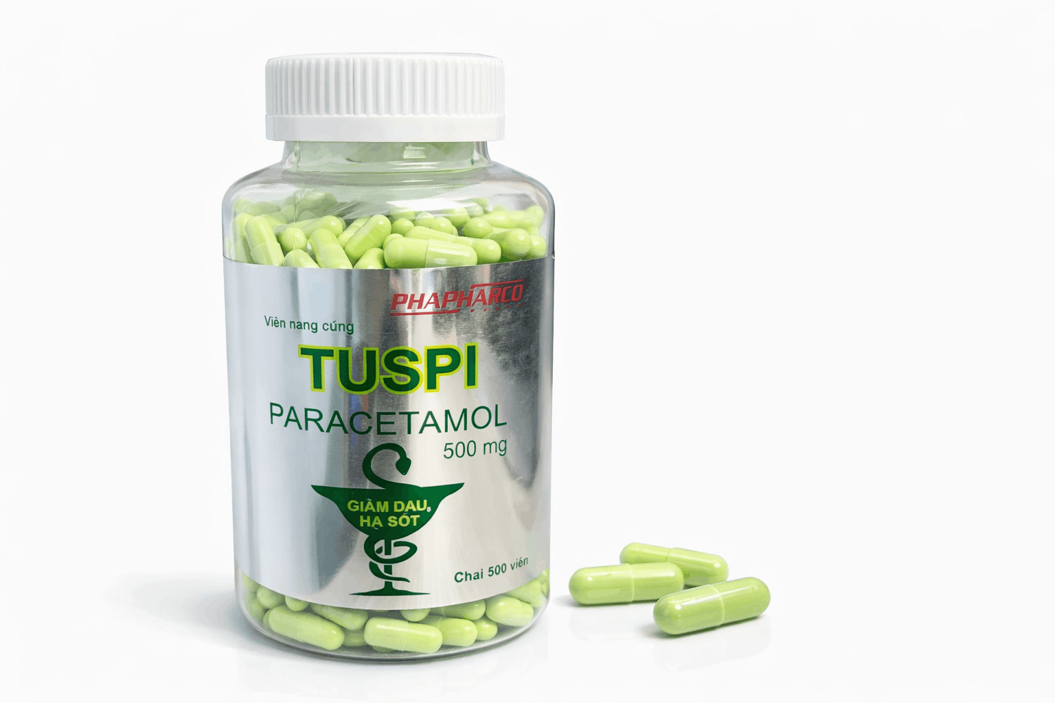 Bình Thuận_Tuspi Paracetamol 500mg Xanh Lá_C/500v