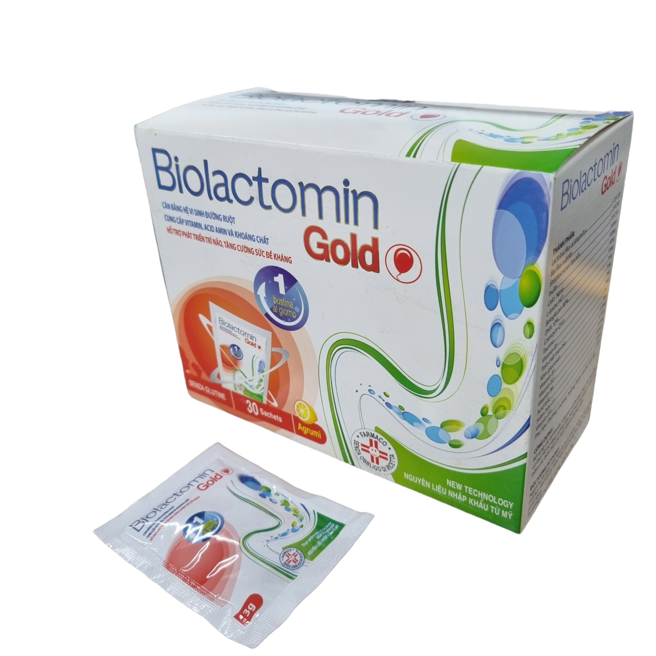 BIOLACTOMIN GOLD - Cam XANH LÁ - HỘP 30 GÓI