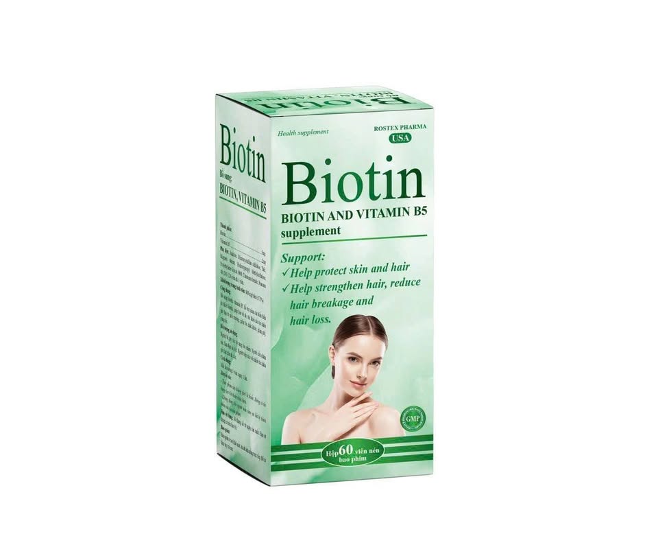 Rostex_Biotin (lọ) xanh (Chai 60 Viên)_K60