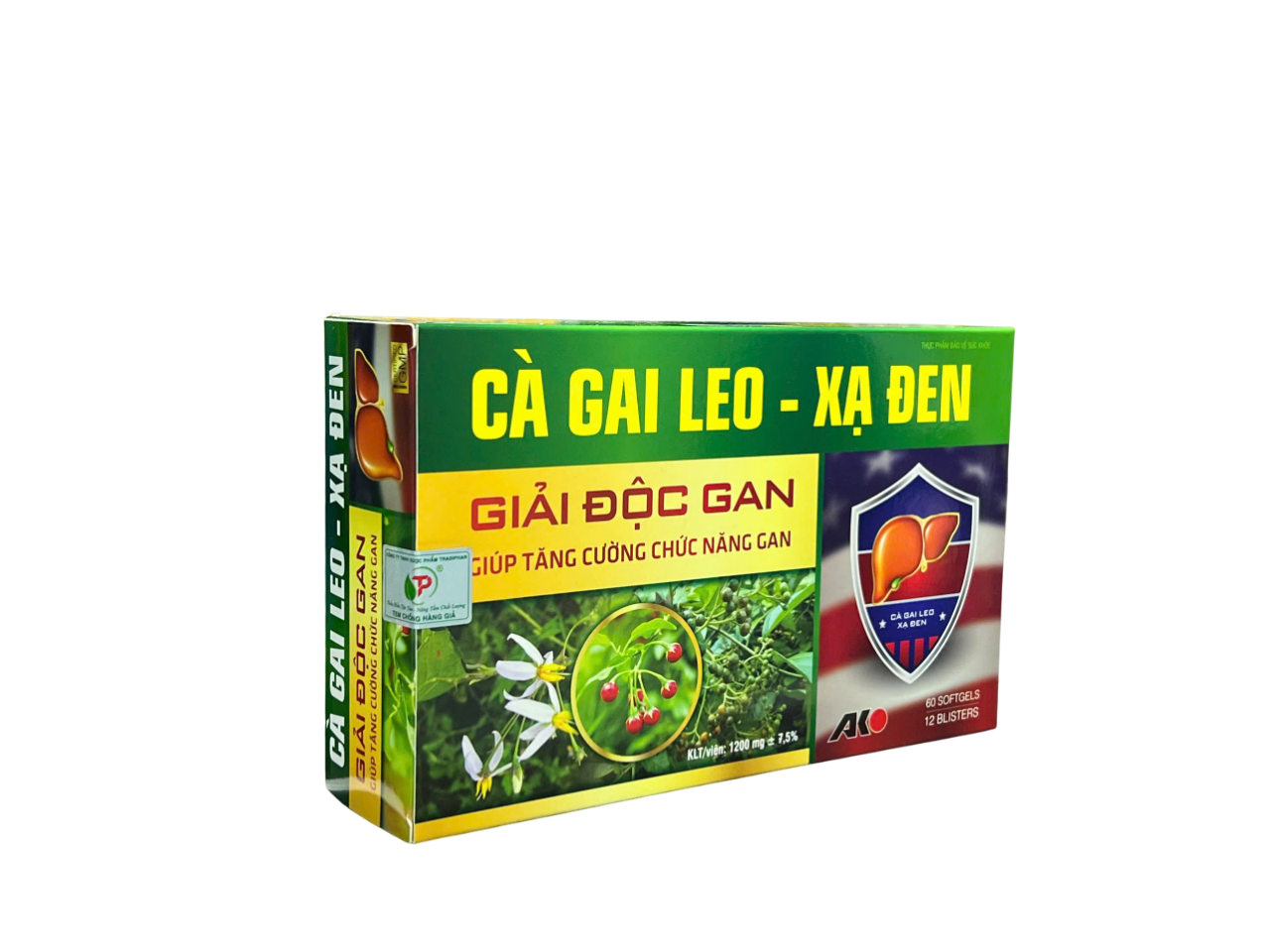 Cà gai leo - xạ đen hộp 60 viên (mẫu cũ)