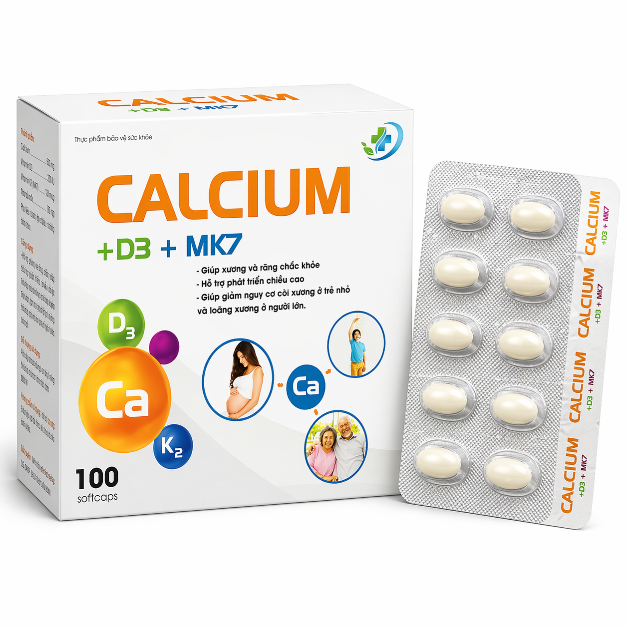 Vinaphar_CALCIUM +D3 - MK7 (Canxi)_H/100v_K111