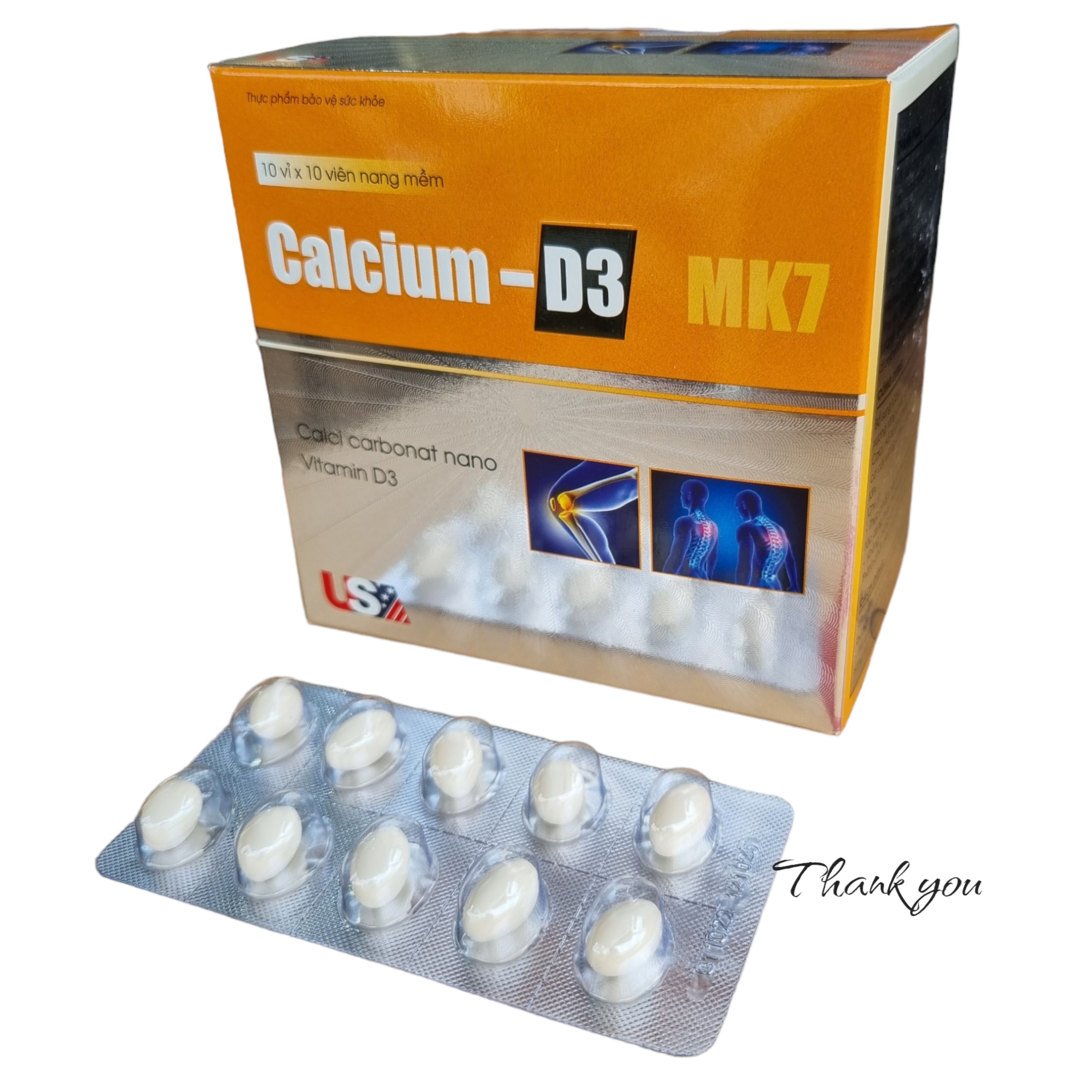 USP_Calcium-D3 Mk7 Vàng_H100v nang mềm
