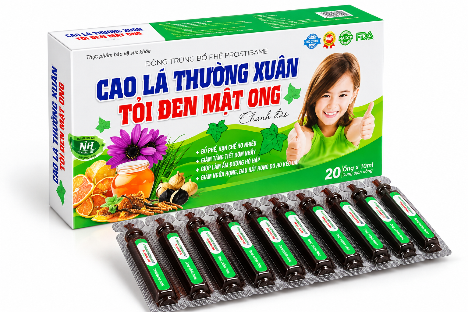 Siro Cao ho Cao lá thường xuân Horituss (bé gái) H20 ống x 10ml_K80