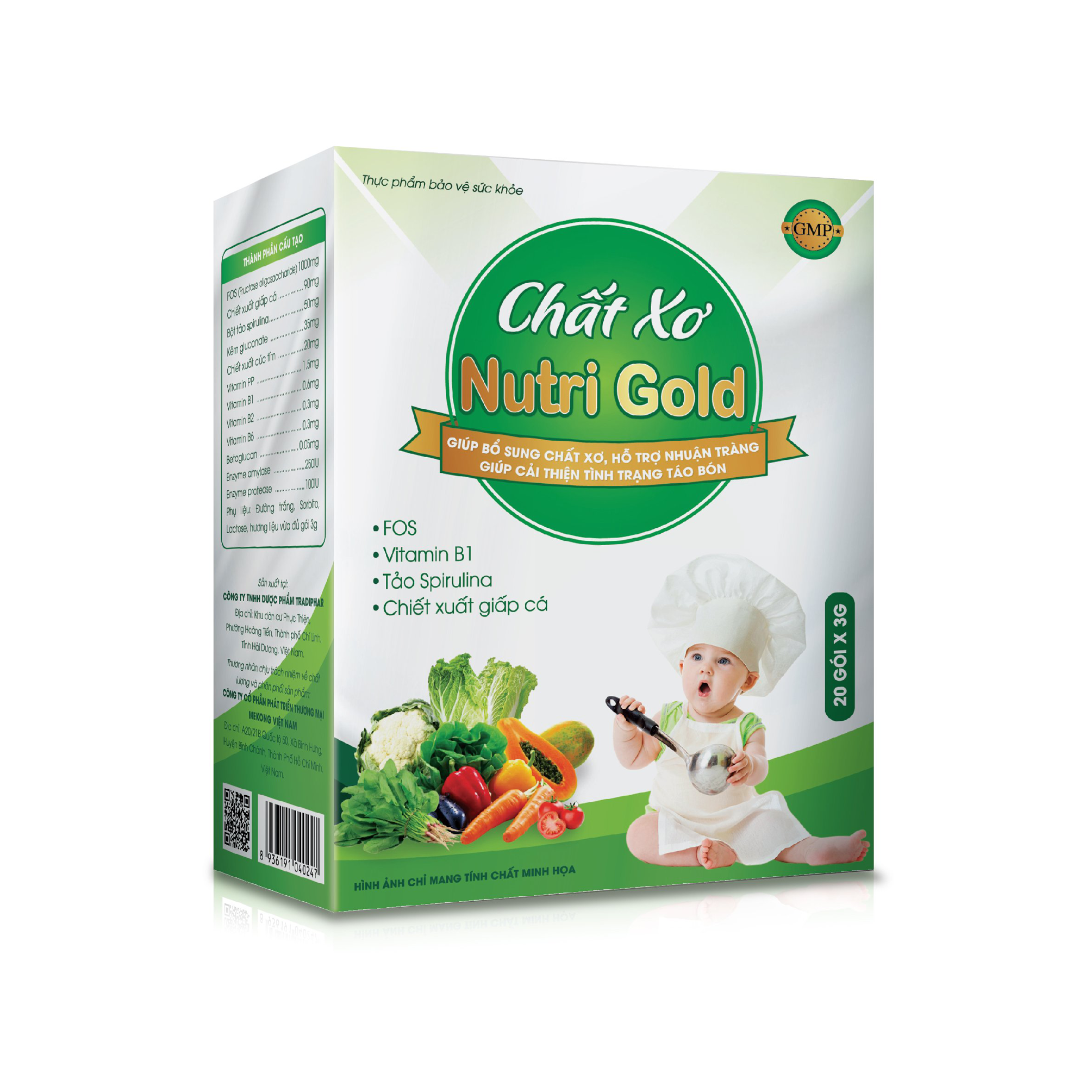 Chất xơ Nutri gold MEKO-  HỘP 20 GÓI X 3G_Mua 10 tặng 1