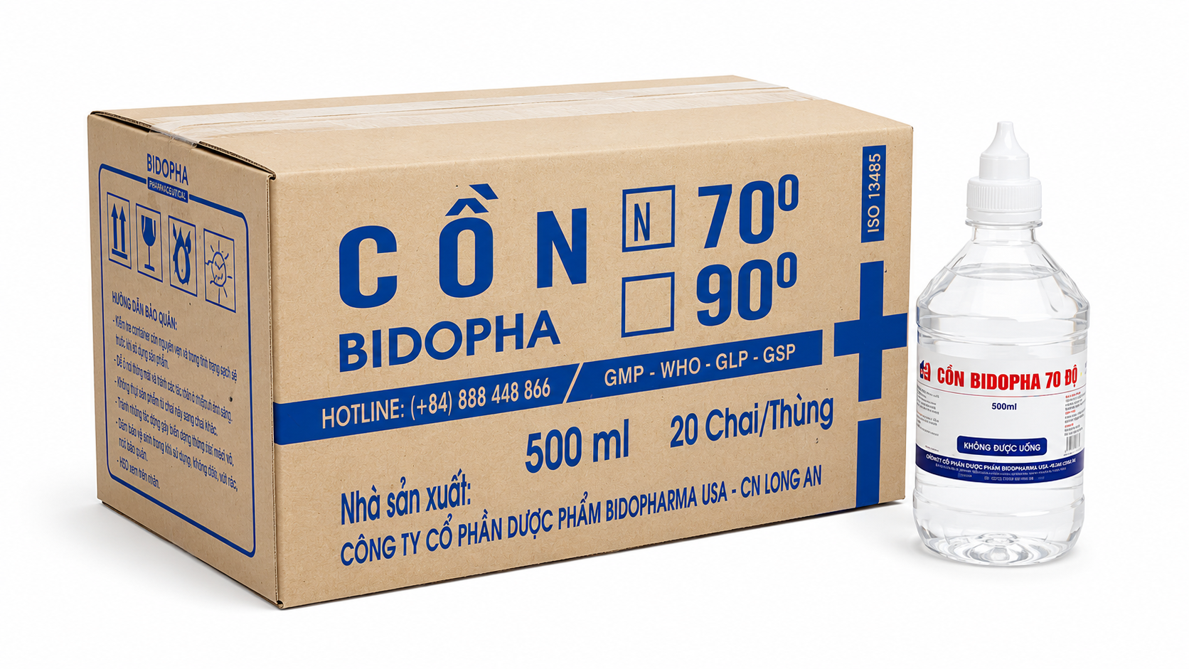 Bido_Cồn Bidopha 70 độ 0.5 Lít_T/20/500ml_K20