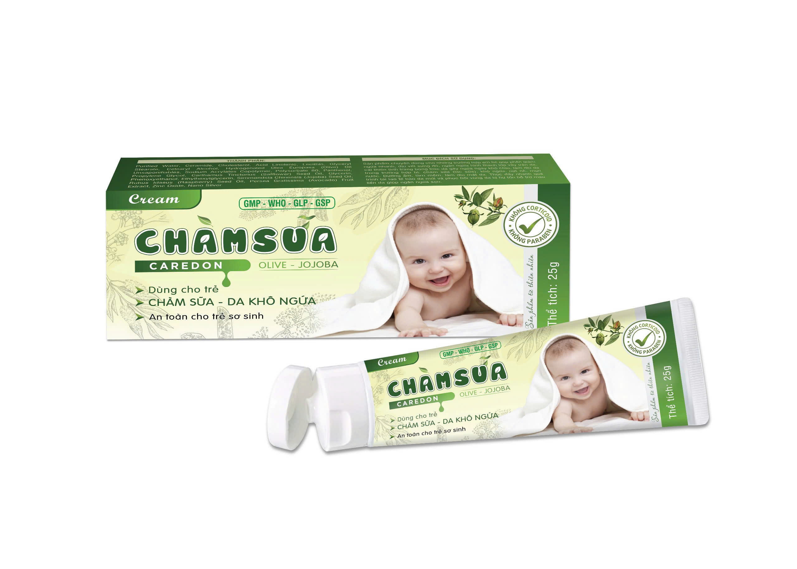 Cream Chamsua Caredon_Tuýp 25gr_K420 (Kem Bôi Da Chàm sữa)