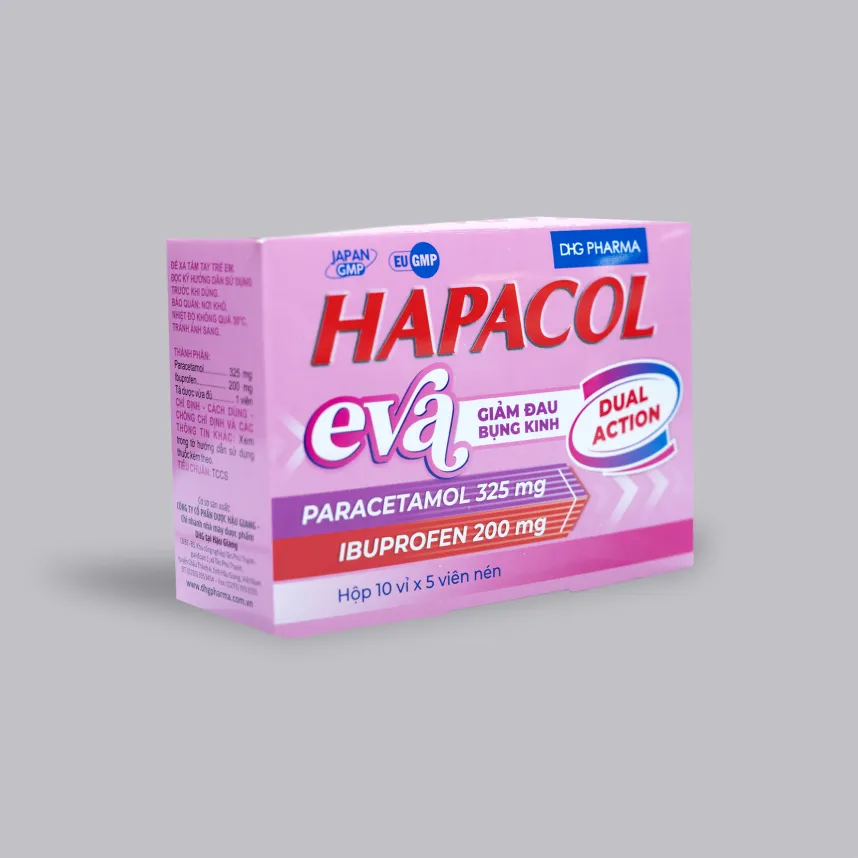DHG_Hapacol Eva Giảm đau bụng kinh (para 325 + Ibu 200mg)_(H/50V)