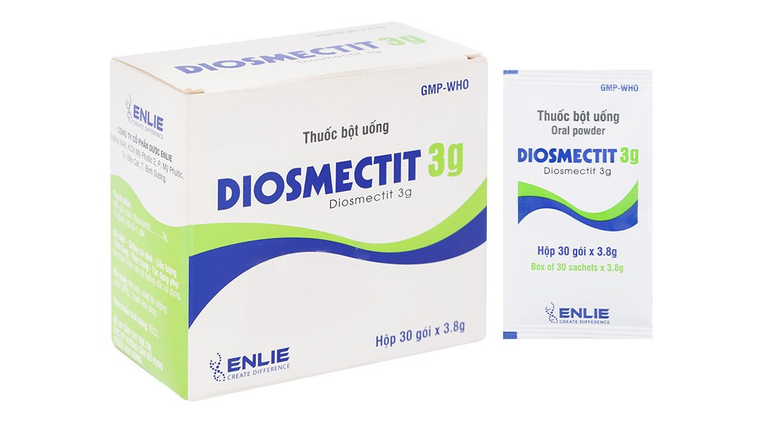 Diosmectit 3g trị đau của viêm dạ dày - ruột (30 gói x 3g)_Date 29.09.2025