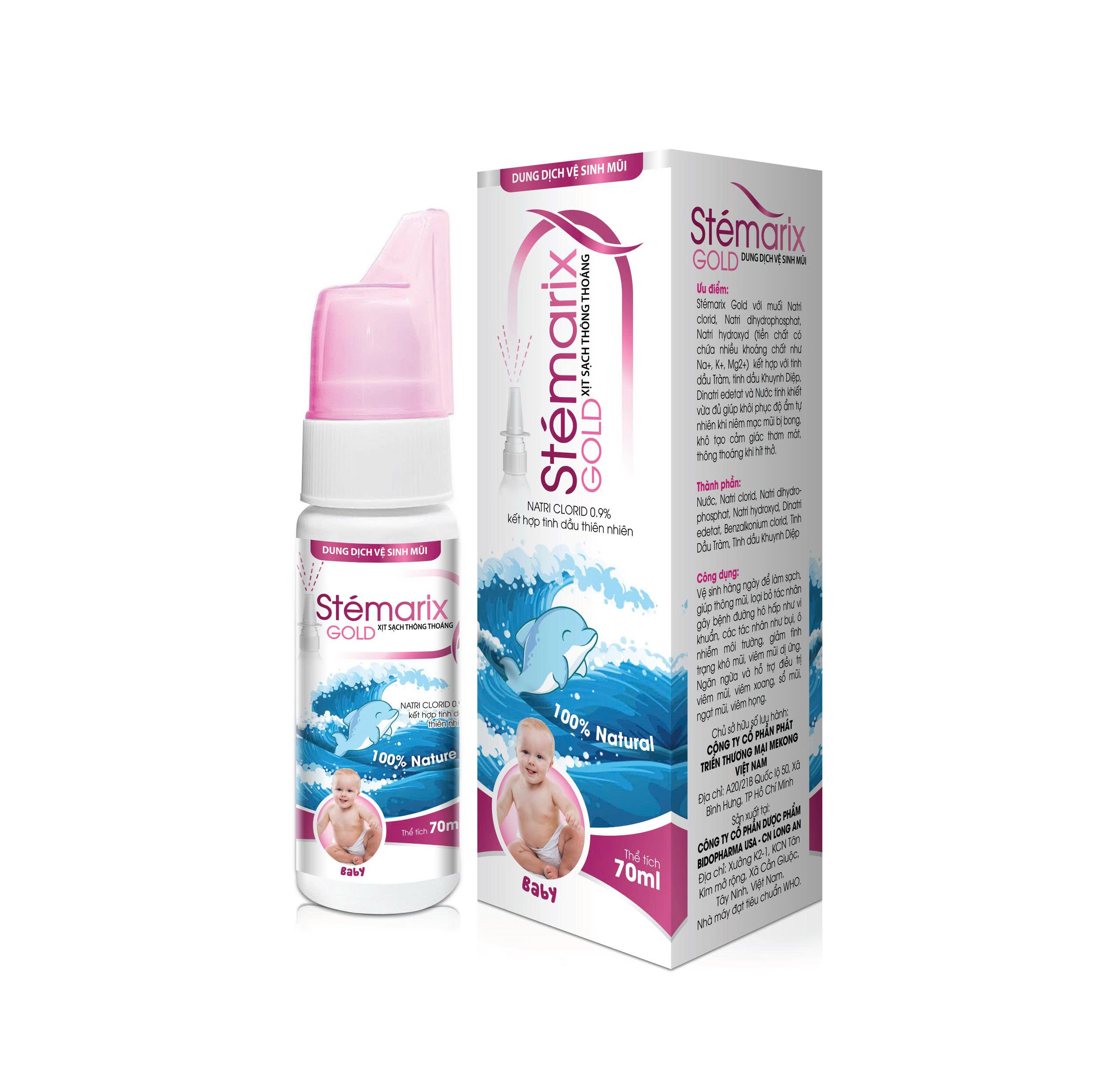 DD VỆ SINH MŨI STÉMARIX GOLD TRẺ EM - CHAI 70ML (Xịt mũi)_K112