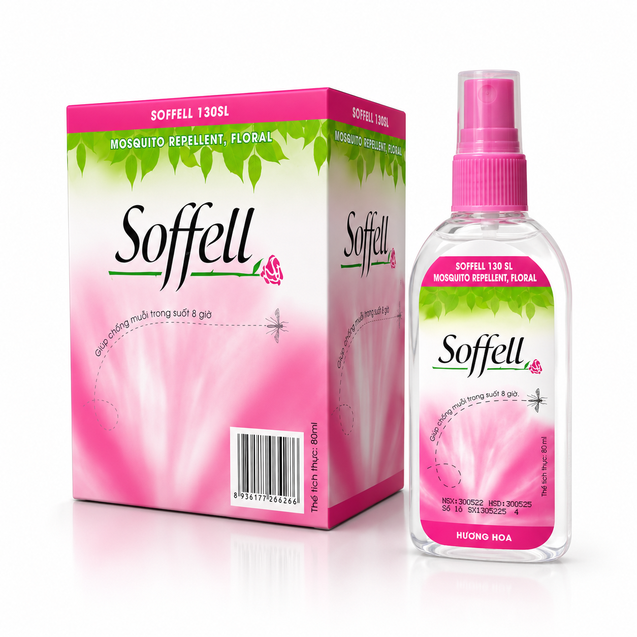 Dung dịch xit muỗi Soffell (Hồng)_C/80ml