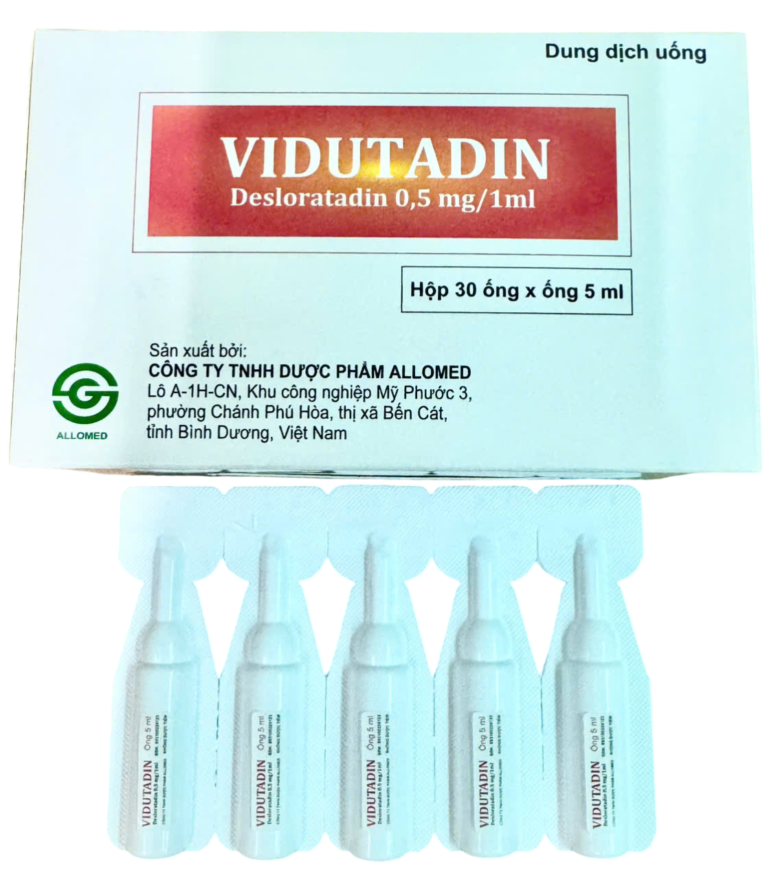 Dược ALLOMED_VIDUTADIN Desloratadin 0,5 mg/1ml_H30 ống