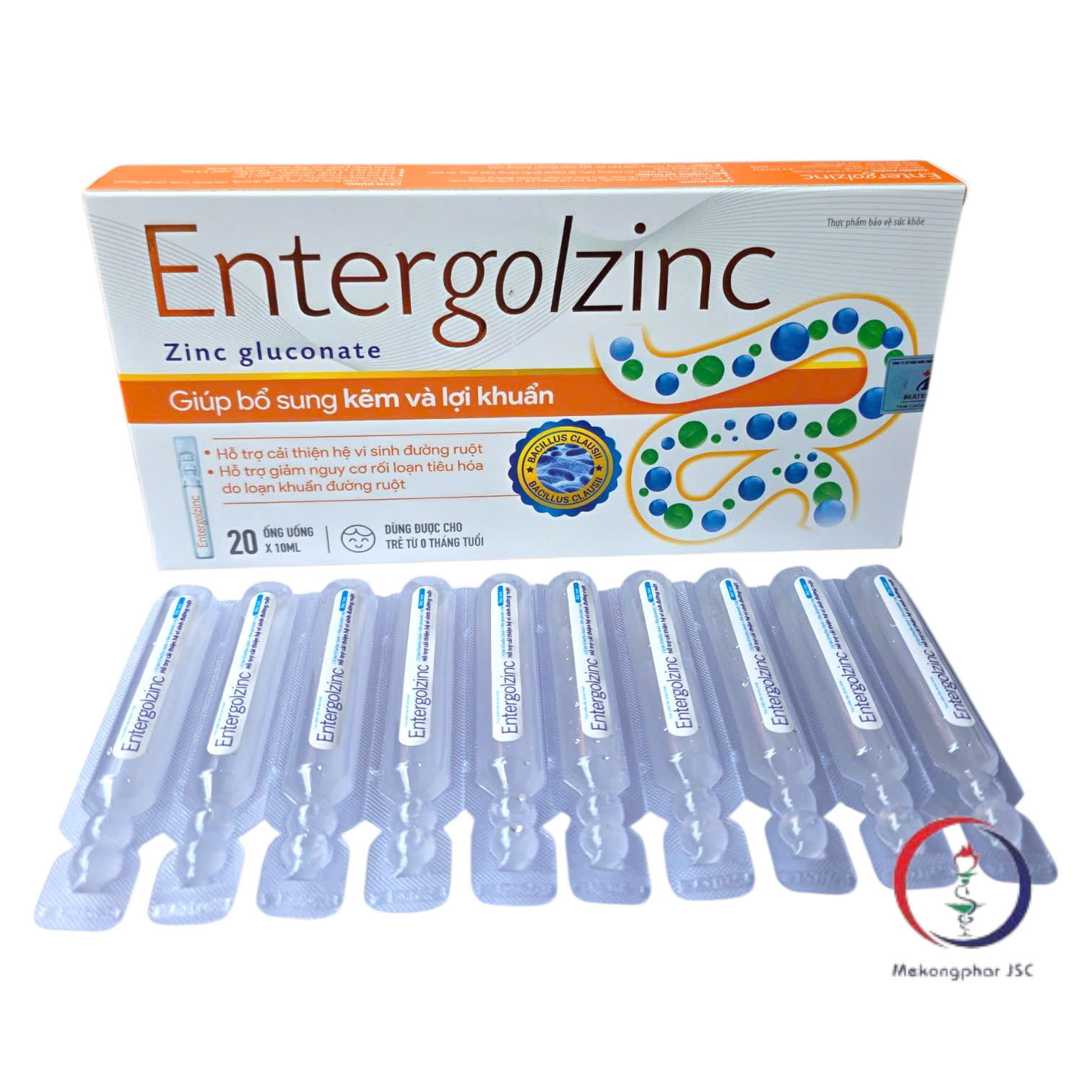 Entergolzinc Kẽm (Entero)-Hộp 20 ống x 10ml_K88