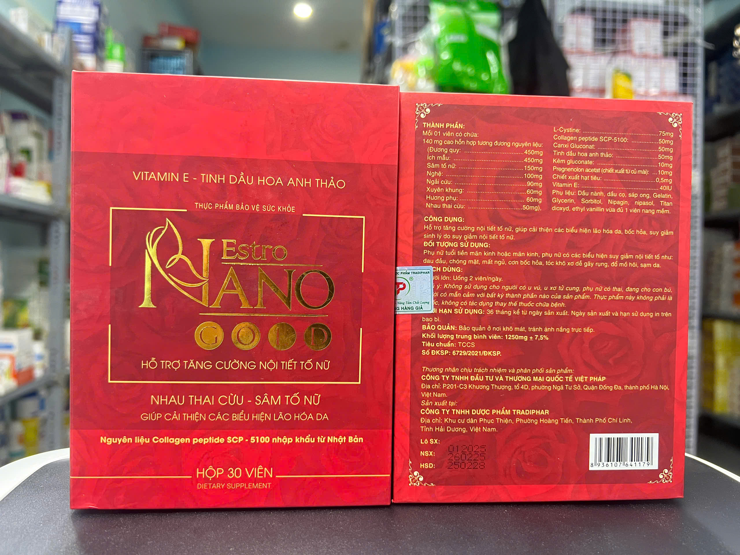 Estro Nano Gold (Sâm Tố Nữ)_C/30v (Hộp Gỗ)_K54