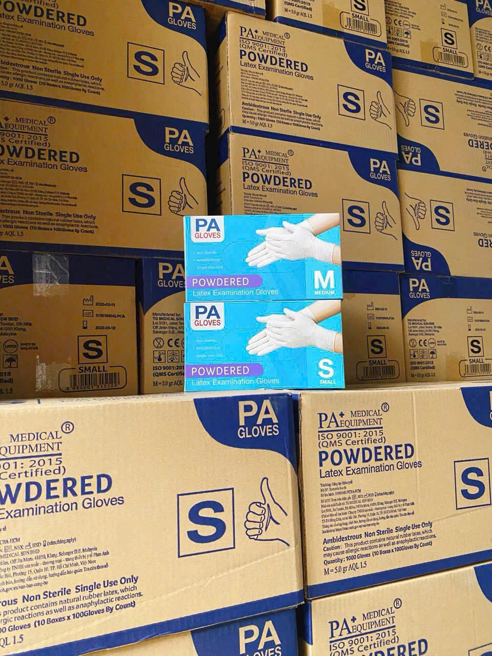 Găng tay y tế có bột PA Gloves size M