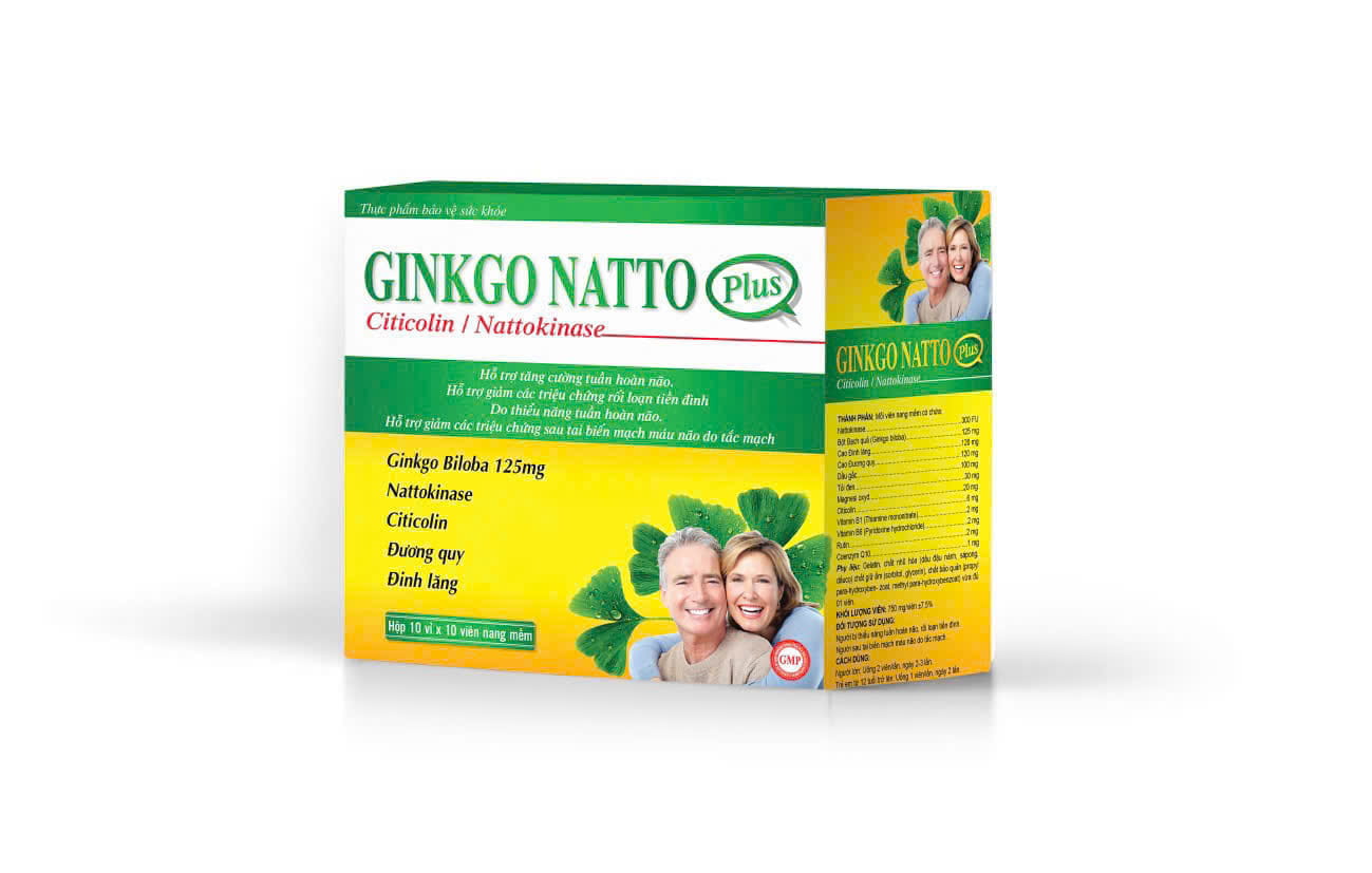 GINKGO NATTO PLUS 125mg_H100v (Xanh Vàng)_K105