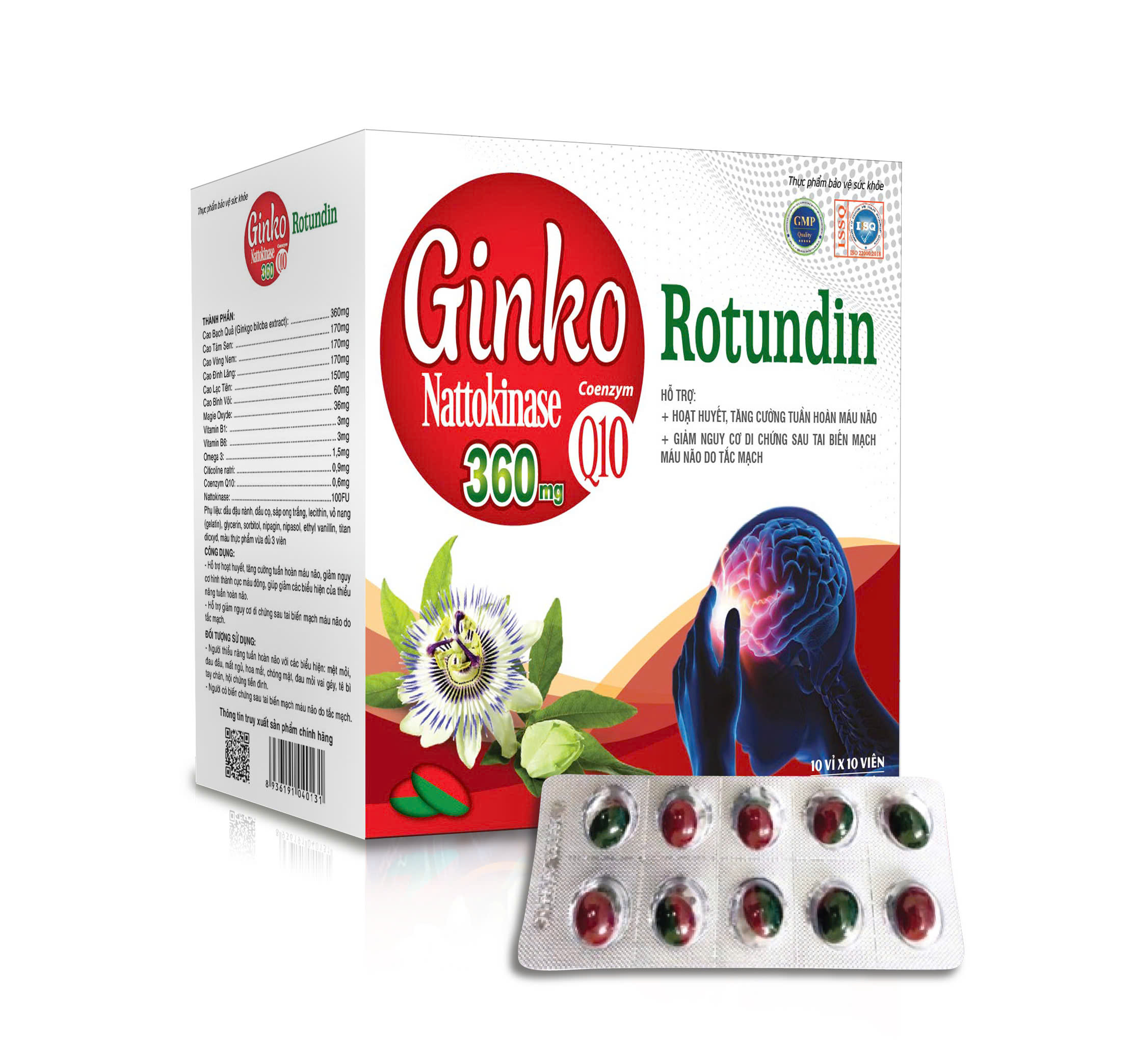GINKO ROTUNDIN 360 - ĐỎ -Meko