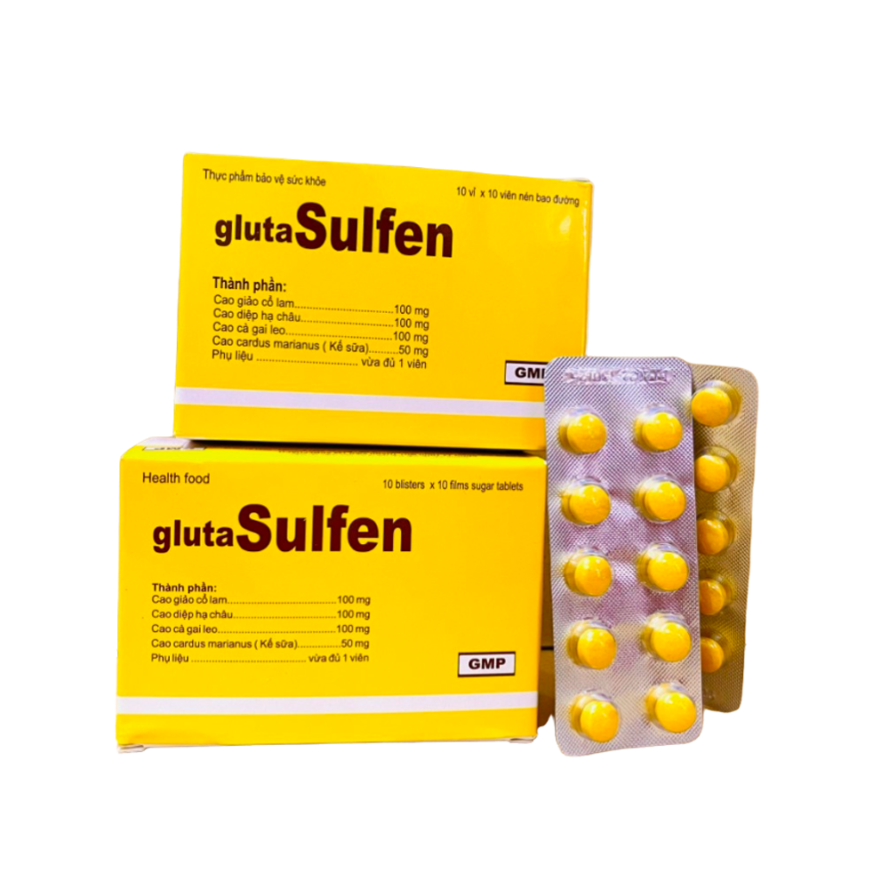 Gluta Sulfen  Hộp 10 vỉ x 10 viên nén bao đường