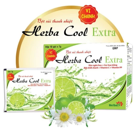 Bột sủi thanh nhiệt Herba Cool Extra vị chanh_Lốc 10h