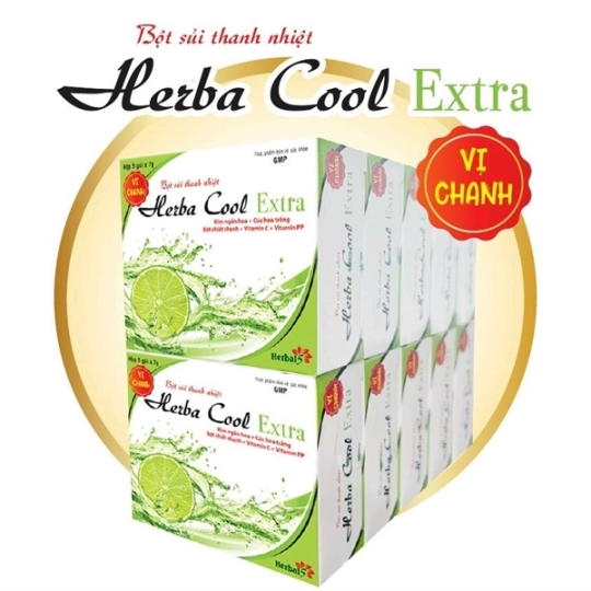 Bột sủi thanh nhiệt Herba Cool Extra vị chanh_Lốc 10h/5 Gói