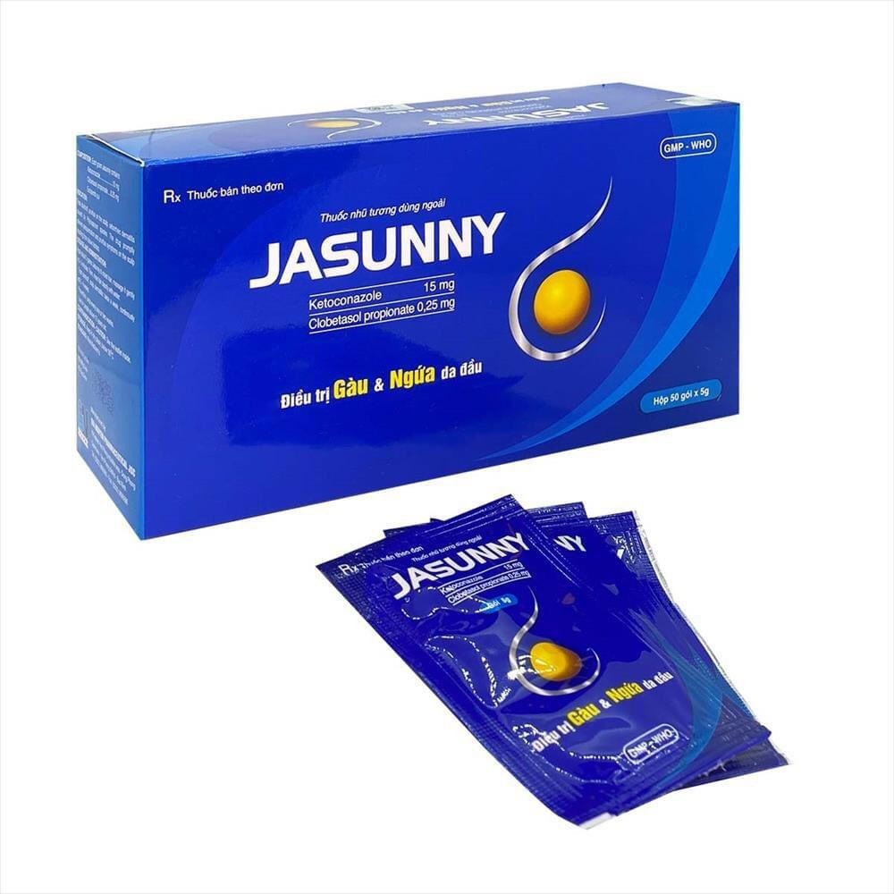 JASUNNY DẦU GỘI THUỐC ĐIỀU TRỊ GÀU, NGỨA, VIÊM DA ĐẦU_H50 gói