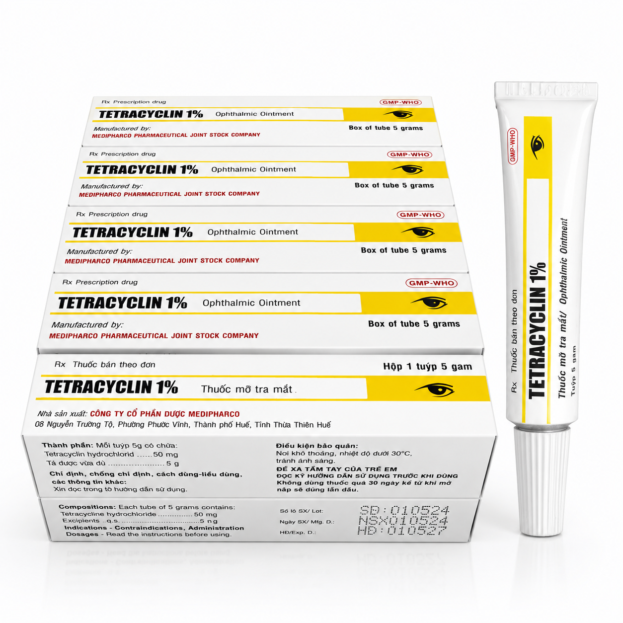 Kem bôi Thuốc mỡ tra mắt Tetracyclin 1% (L/10/5gr) Trắng_K75L