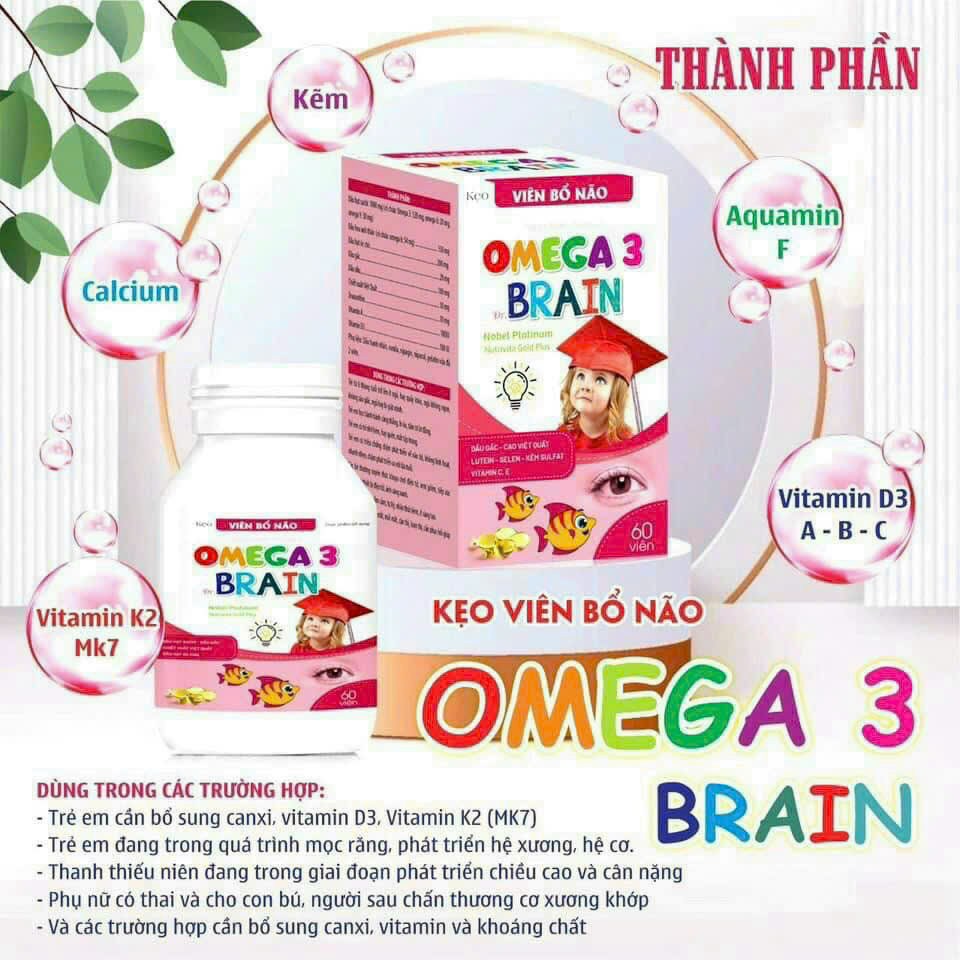 Kẹo cá Omega 3 Plus - màu Hồng chai 60 viên_K168