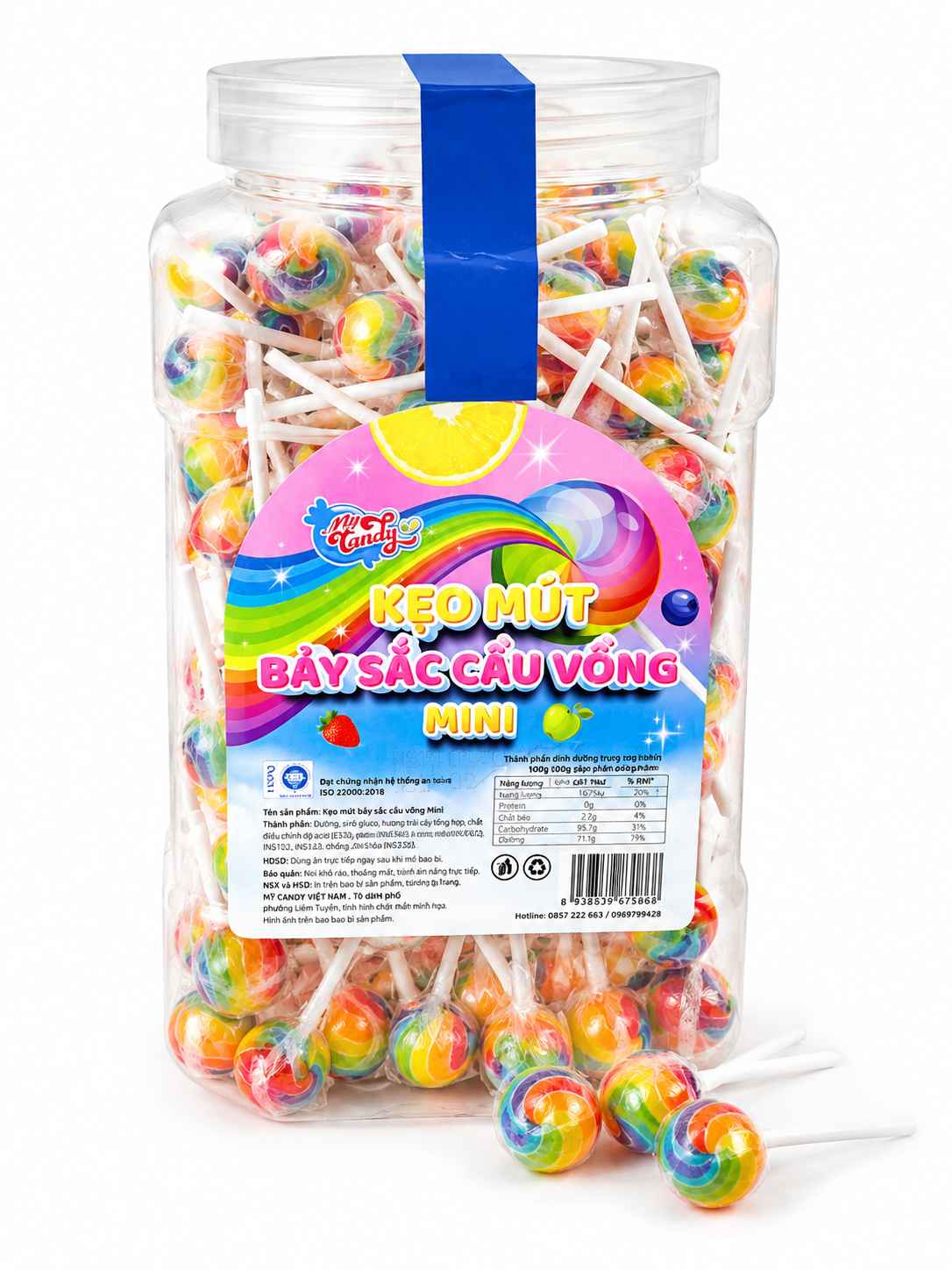 Kẹo Mút mini Dứa (Cầu Vòng)_H200 Que