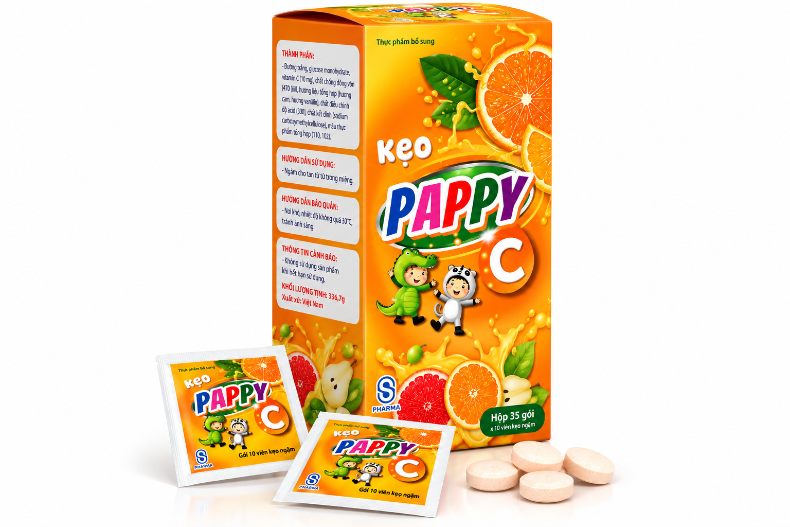 Kẹo PAPPY C (Kẹo C gói)_H/35/10v_K30