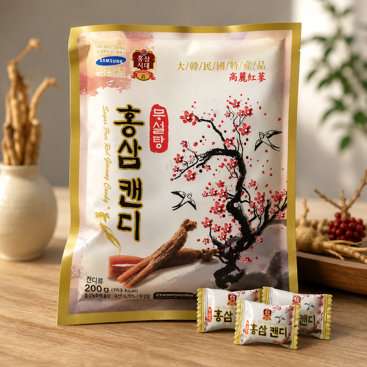 Kẹo Sâm Trắng Rẻ_T/200gr