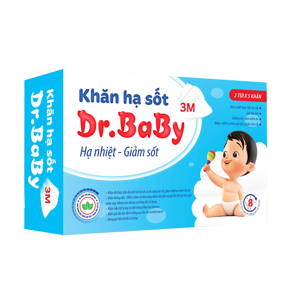 KHĂN HẠ SỐT DR.BABY Xanh_H10 khăn