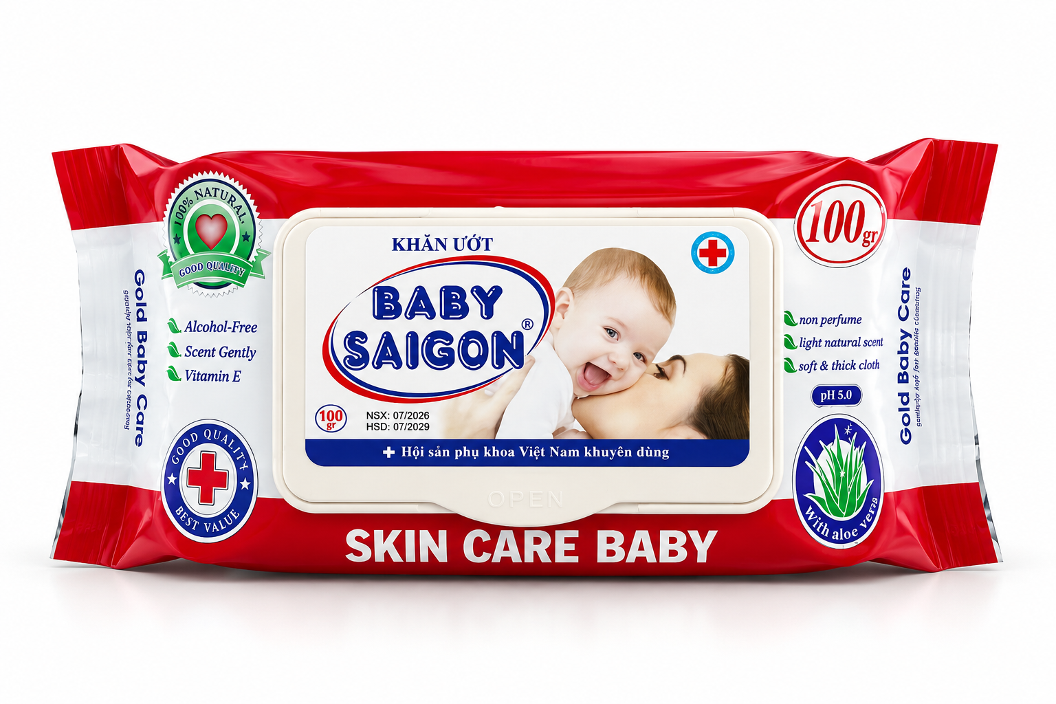 Khăn Ướt Lớn Baby Sài Gòn_Bịch 100gr_K50
