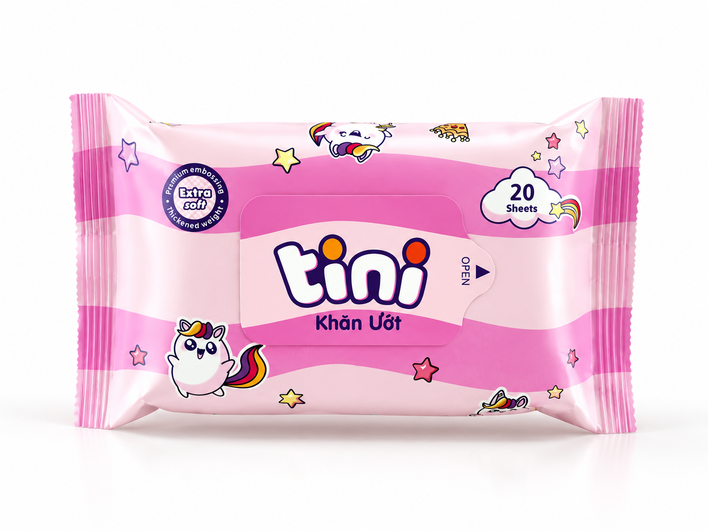 Khăn Ướt Tini Hồng (Có mùi)_G/20m_K60