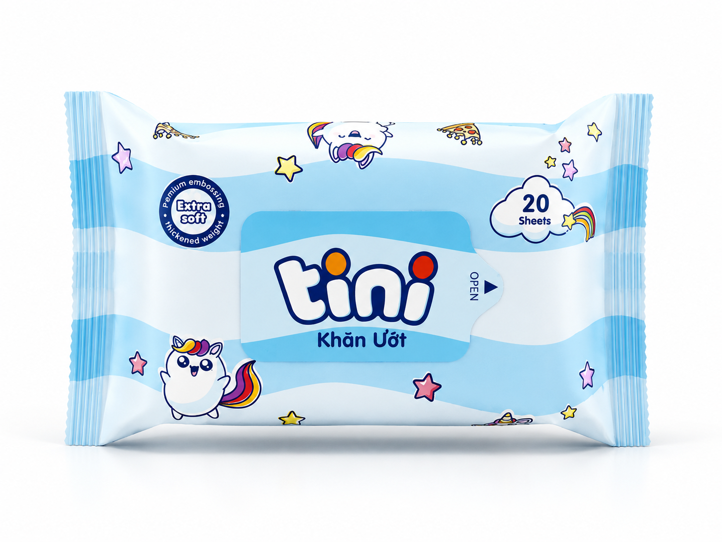 Khăn Ướt Tini Xanh (không mùi)_G/20m_K60