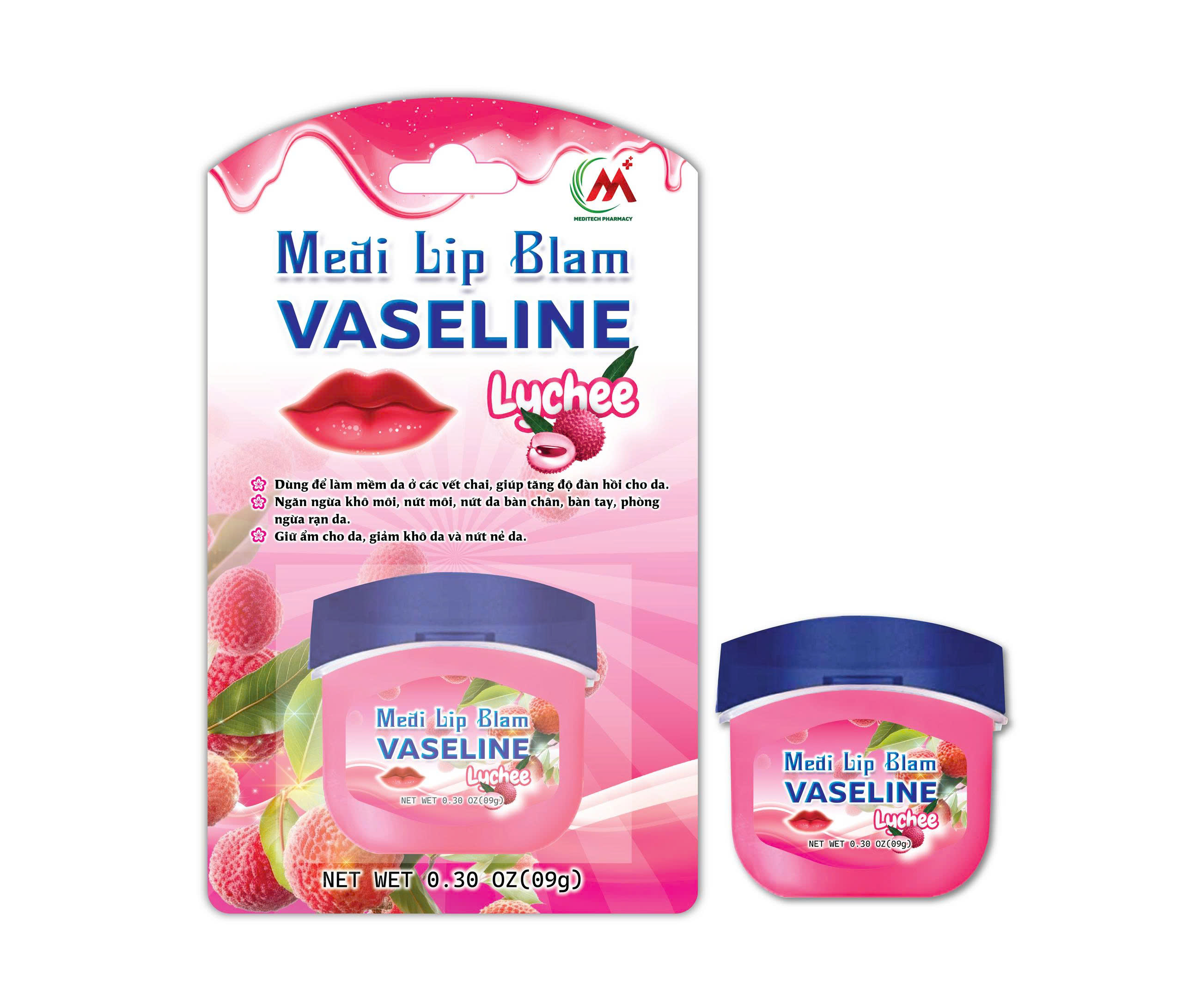 Medi Lip Blam VASELINE Lychee (Vải)_H/9g MUA 10 TẶNG 1_K240