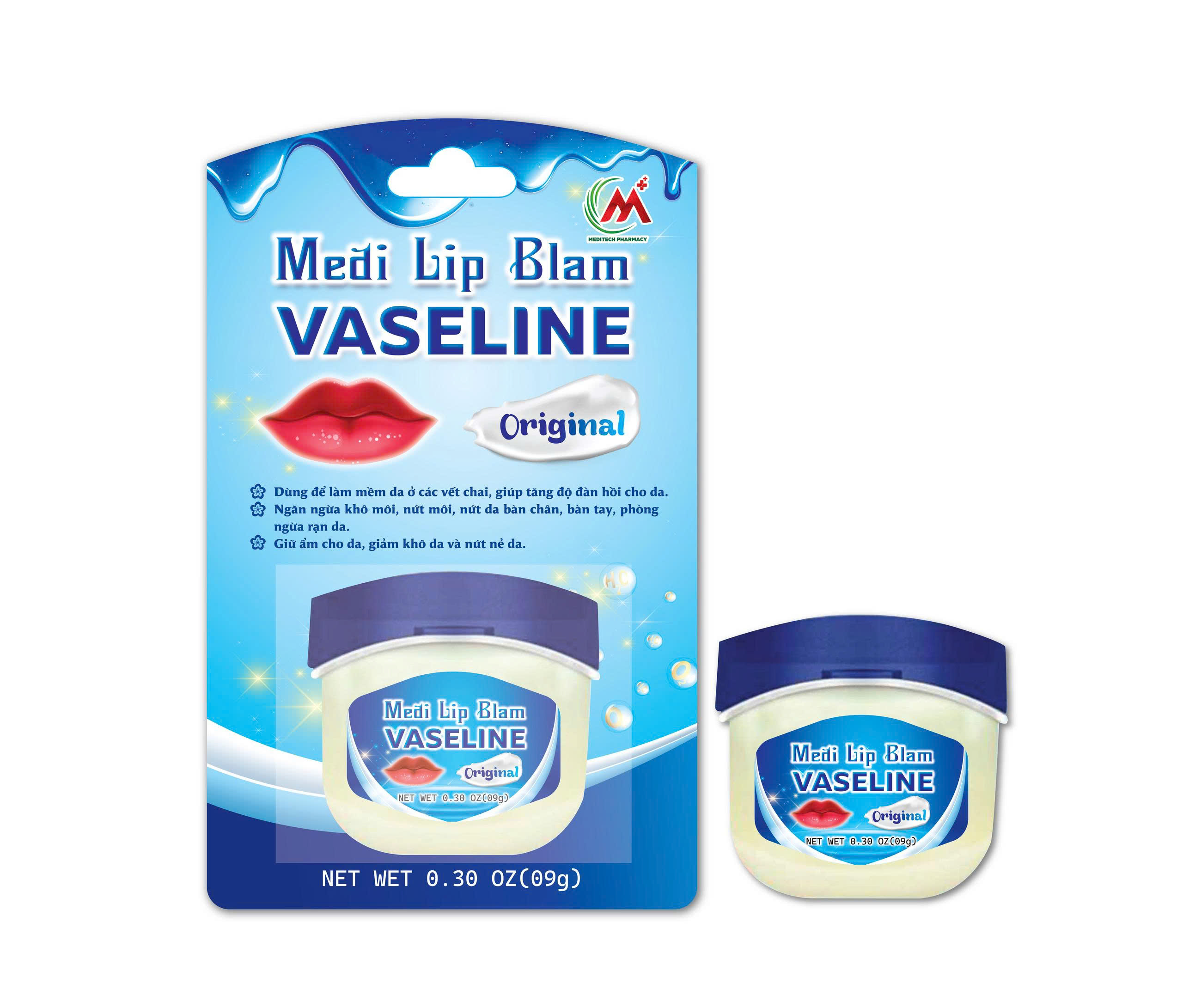 Medi Lip Blam VASELINE Original (trắng)_H/90g_MUA 10 TẶNG 1