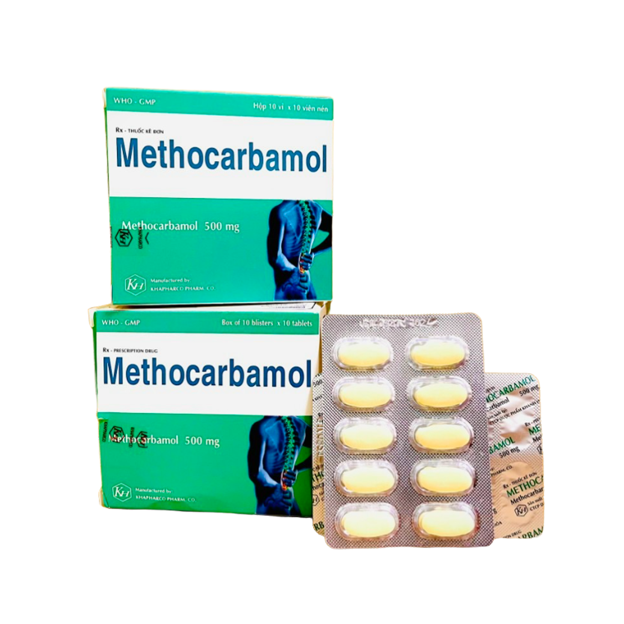 Methocarbamol 500mg - Hộp 10 vỉ x 10 viên nén - Khánh Hòa