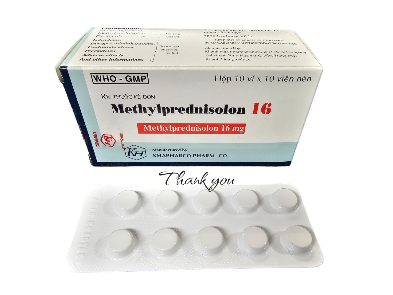 Khánh Hòa_Methylprednisolon 16_H100v vỉ thường